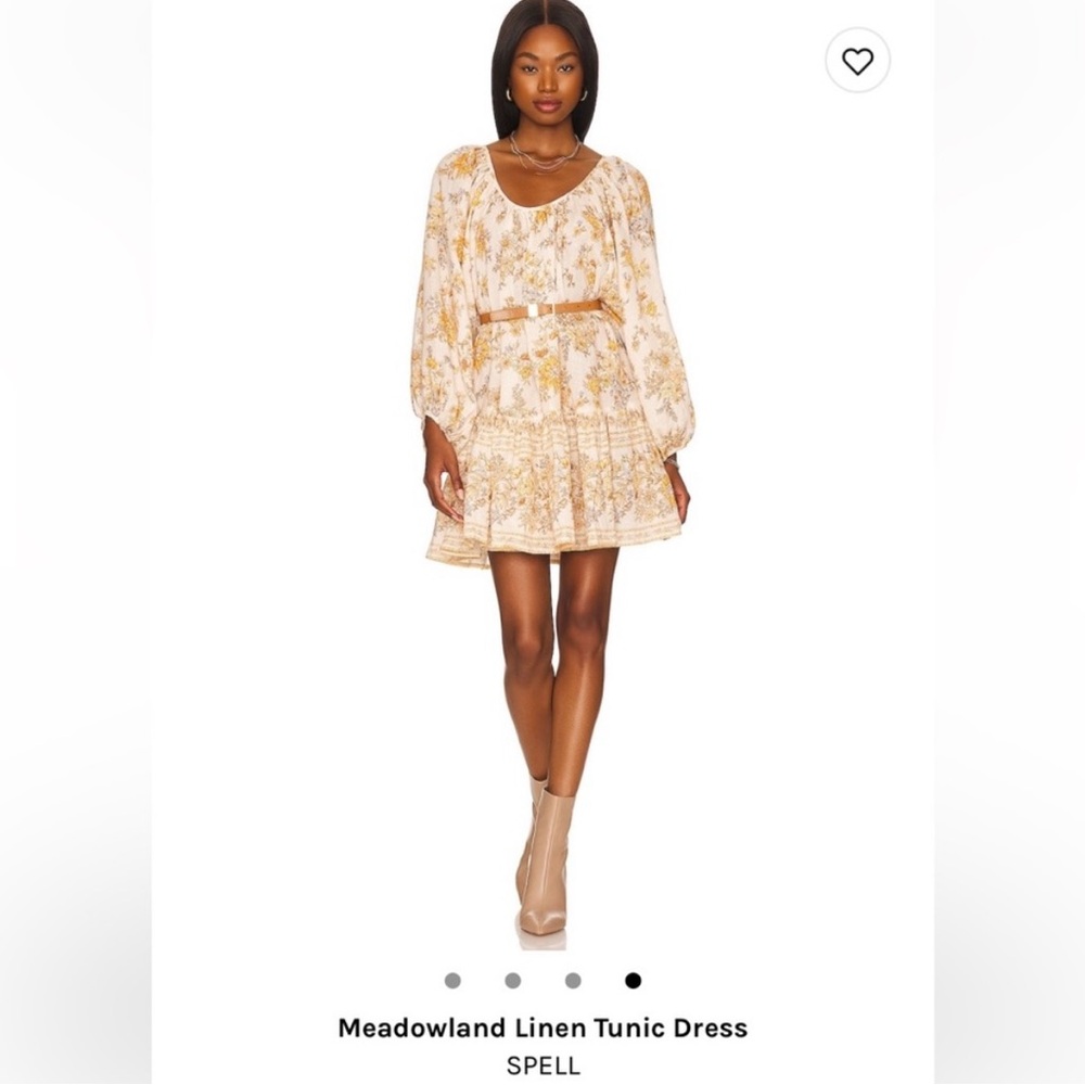 Spell Meadowland linen tunic dress XS